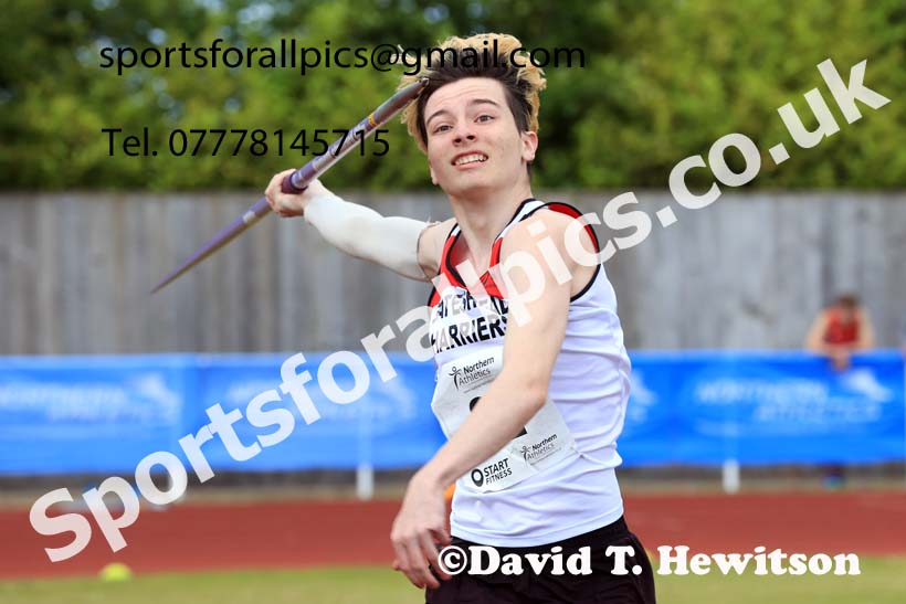 Mens Under-20s javelin, 2024 Northern Senior and Under-20s Track and Field Champs, Middlesbrough.  Photo: David T. Hewitson/Sports for All Pics